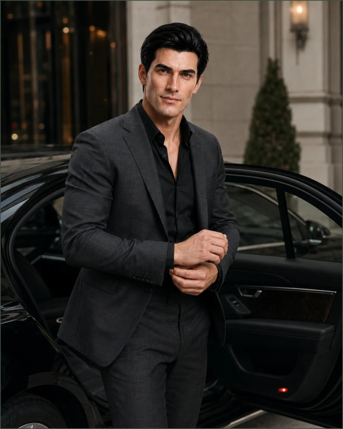 Ryndal with a luxury car