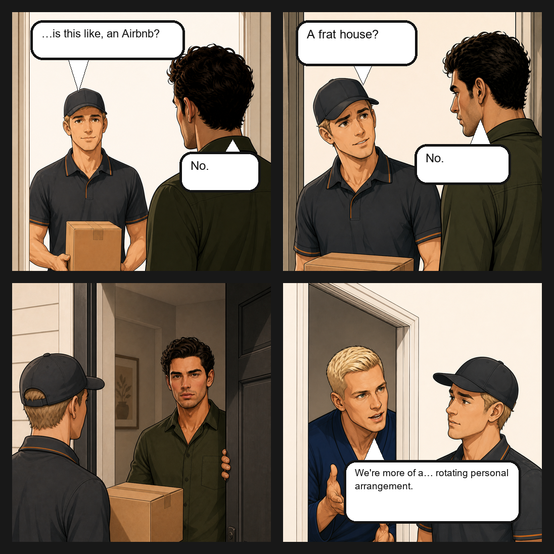 The delivery guy has questions
